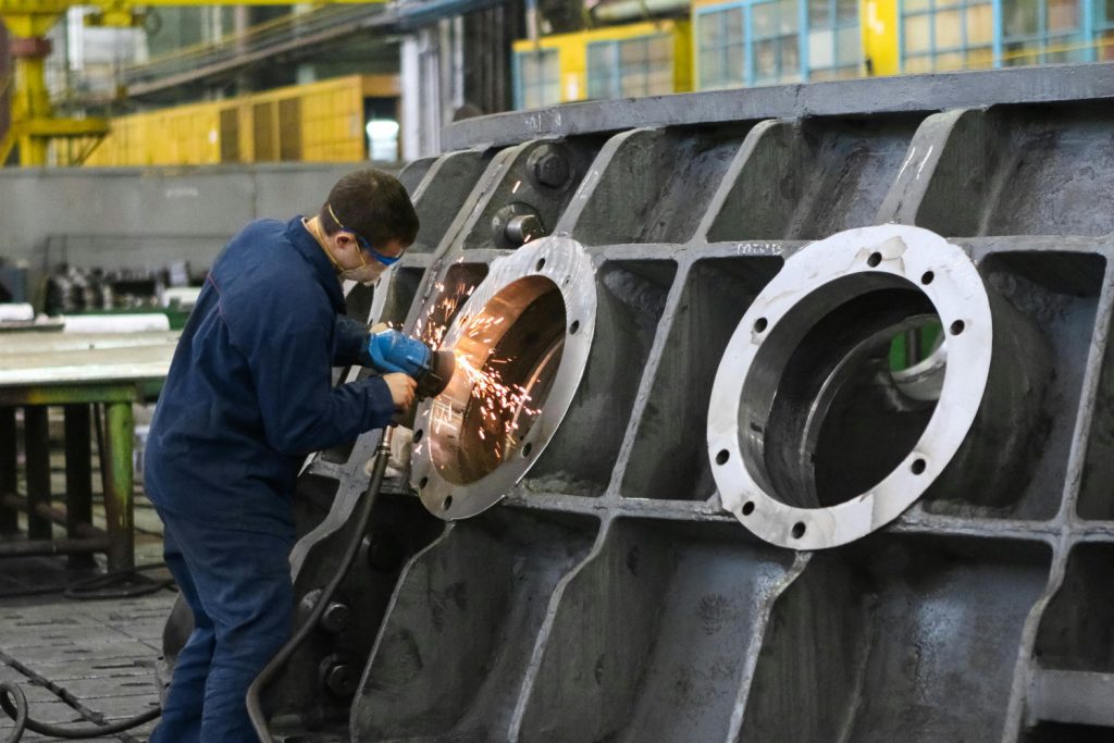 Working in a manufacturing factory
