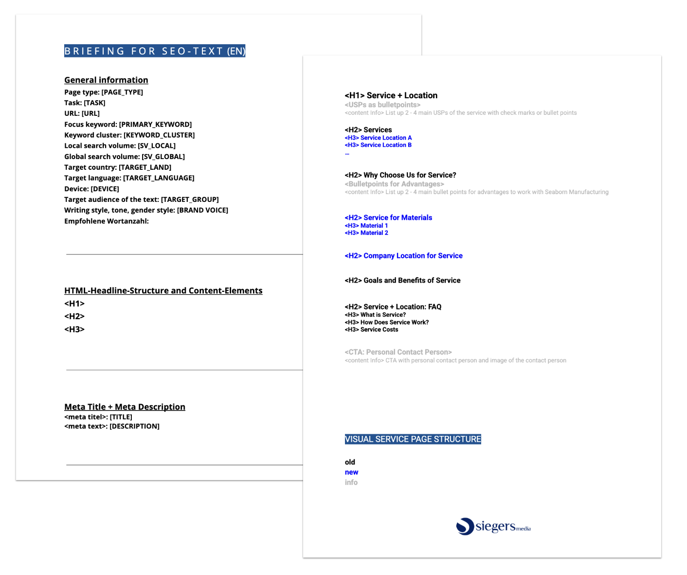 Example of B2B GEO/SEO Briefing Template